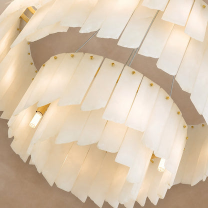 Alabaster Cascade Tiered Chandelier 22.4"-47.2"