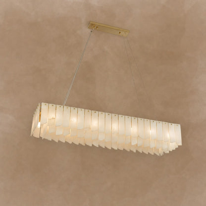 Alabaster Cascade Tiered Chandelier 22.4"-47.2"