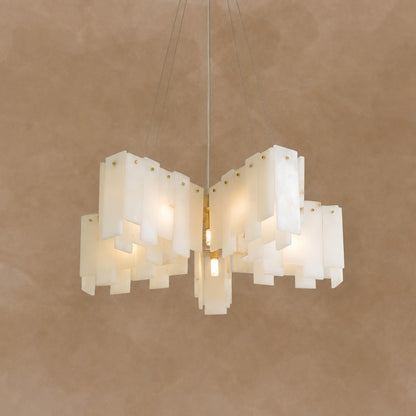 Alabaster Cascade Tiered Chandelier 22.4"-47.2"