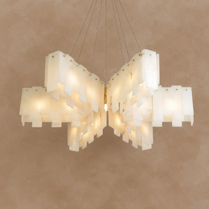 Alabaster Cascade Tiered Chandelier 22.4"-47.2"