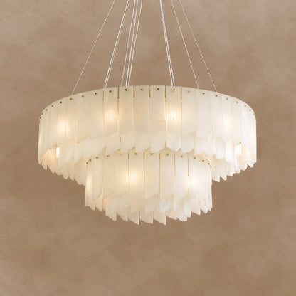 Alabaster Cascade Tiered Chandelier 22.4"-47.2"
