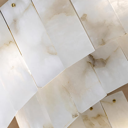 Alabaster Chandelier – Elegant Brass & White Alabaster Light Fixture