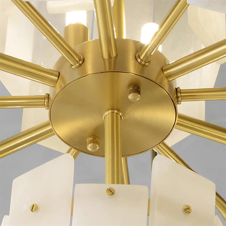 Regina Alabaster Chandelier – Elegant Brass & White Alabaster Light Fixture