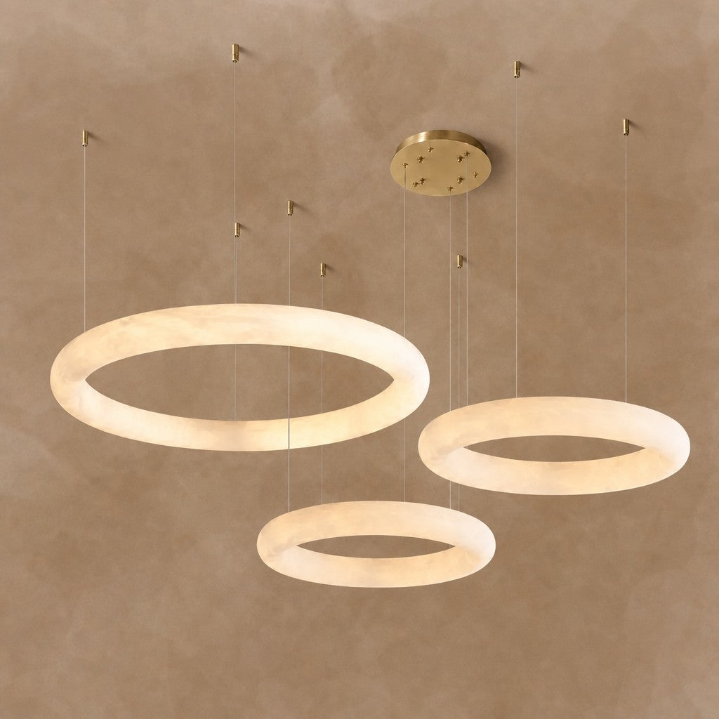 Alabaster Globle Round Chandelier