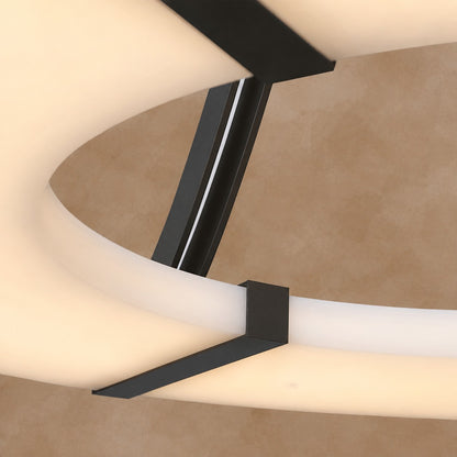 Alabaster Halo Pendant Light – Black & White LED Chandelier