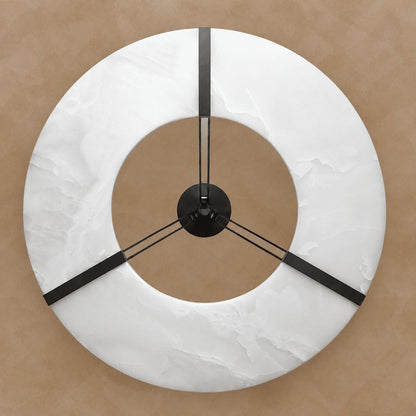 Alabaster Halo Pendant Light – Black & White LED Chandelier