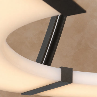 Alabaster Halo Pendant Light – Black & White LED Chandelier