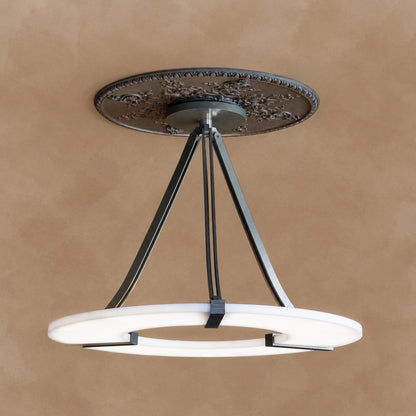 Alabaster Halo Pendant Light – Black & White LED Chandelier