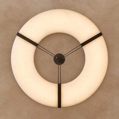 Alabaster Halo Pendant Light – Black & White LED Chandelier