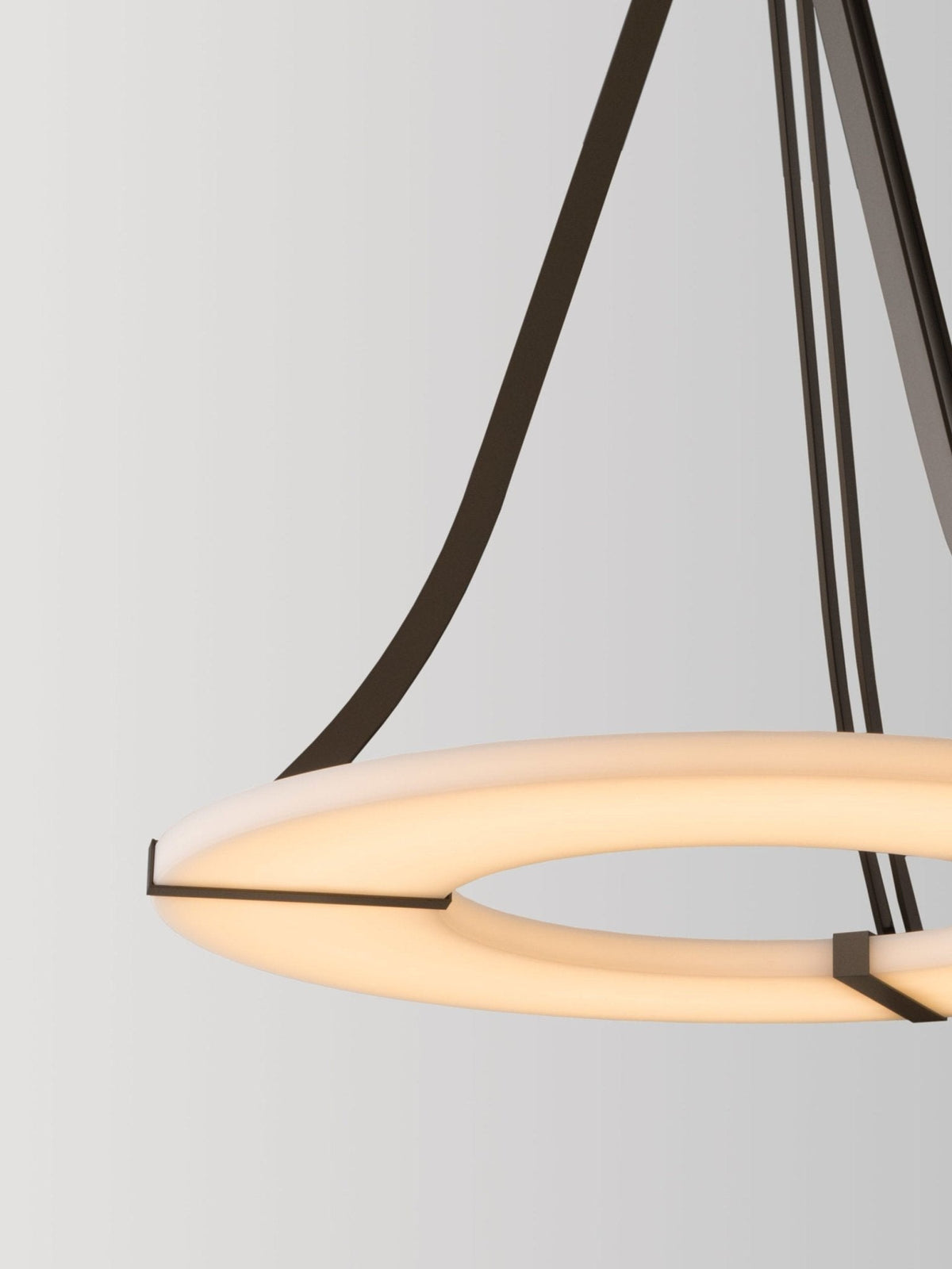 Alabaster Halo Pendant Light – Black & White LED Chandelier