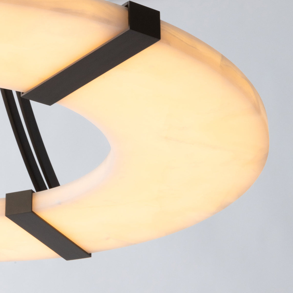 Alabaster Halo Pendant Light – Black & White LED Chandelier