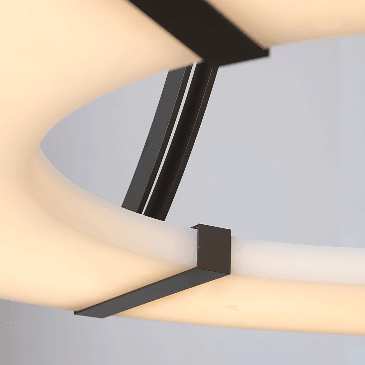 Alabaster Halo Pendant Light – Black & White LED Chandelier
