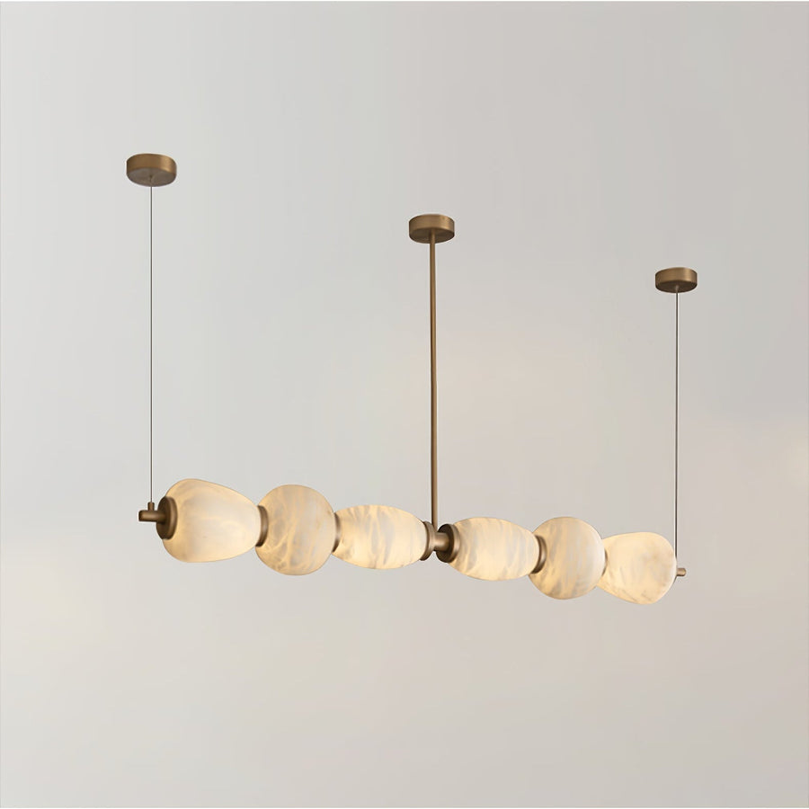 Alabaster Pebble Linear Chandelier