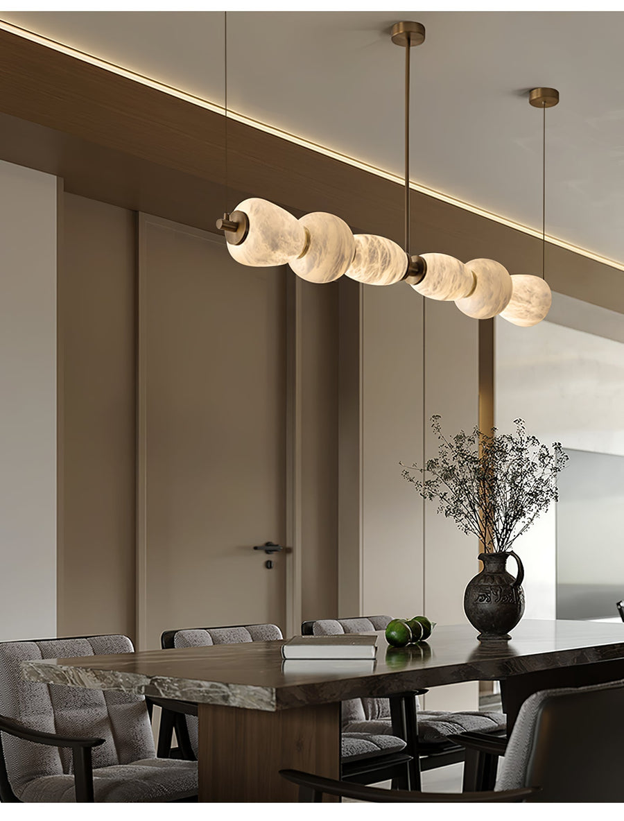 Alabaster Pebble Linear Chandelier
