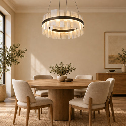 Alabaster Tile Round Pendant 800 - Copper