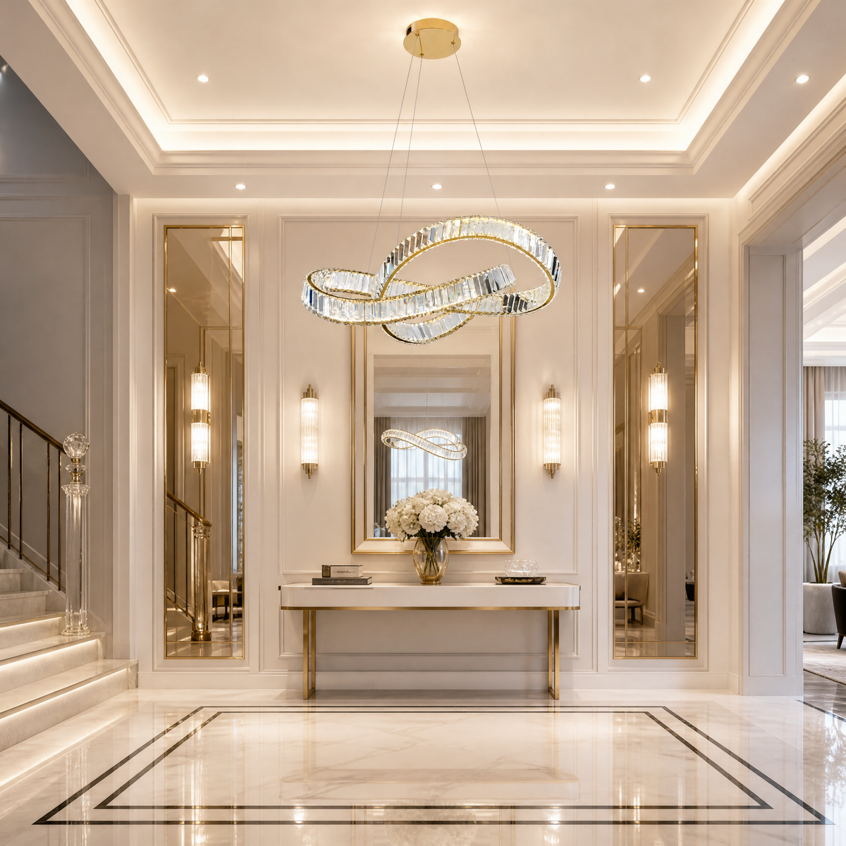 Aletta Slim Halo Chandelier