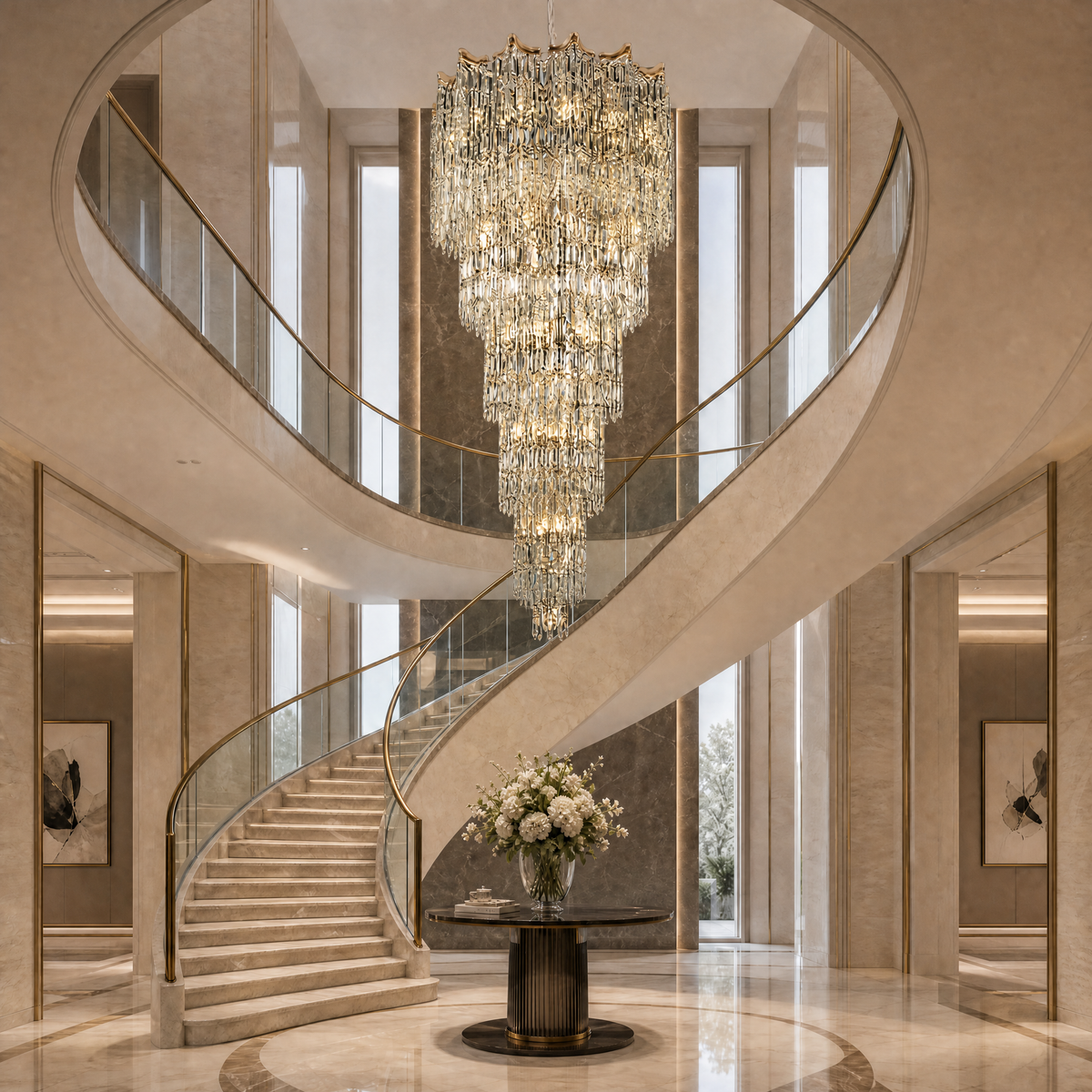 Aria Crystal Halo Chandelier
