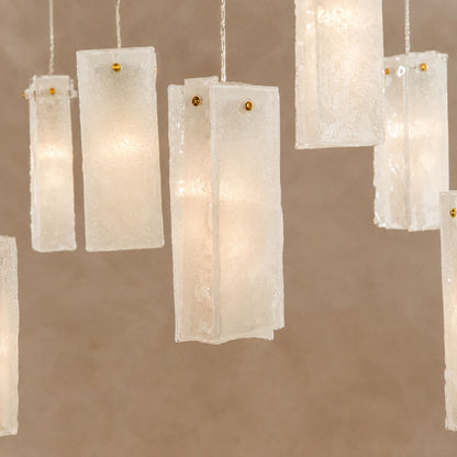 Art Design 1/25/60/84-Light Colorful Rectangle Cluster Glass Tile Pendant/Chandelier