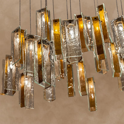 Art Design 1/25/60/84-Light Colorful Rectangle Cluster Glass Tile Pendant/Chandelier
