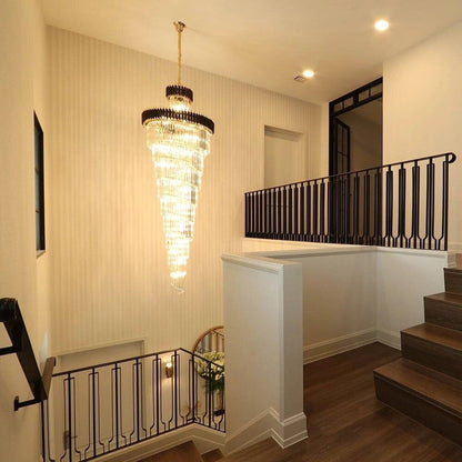 Spiral Crystal Chandelier For Foyer/ Staircase
