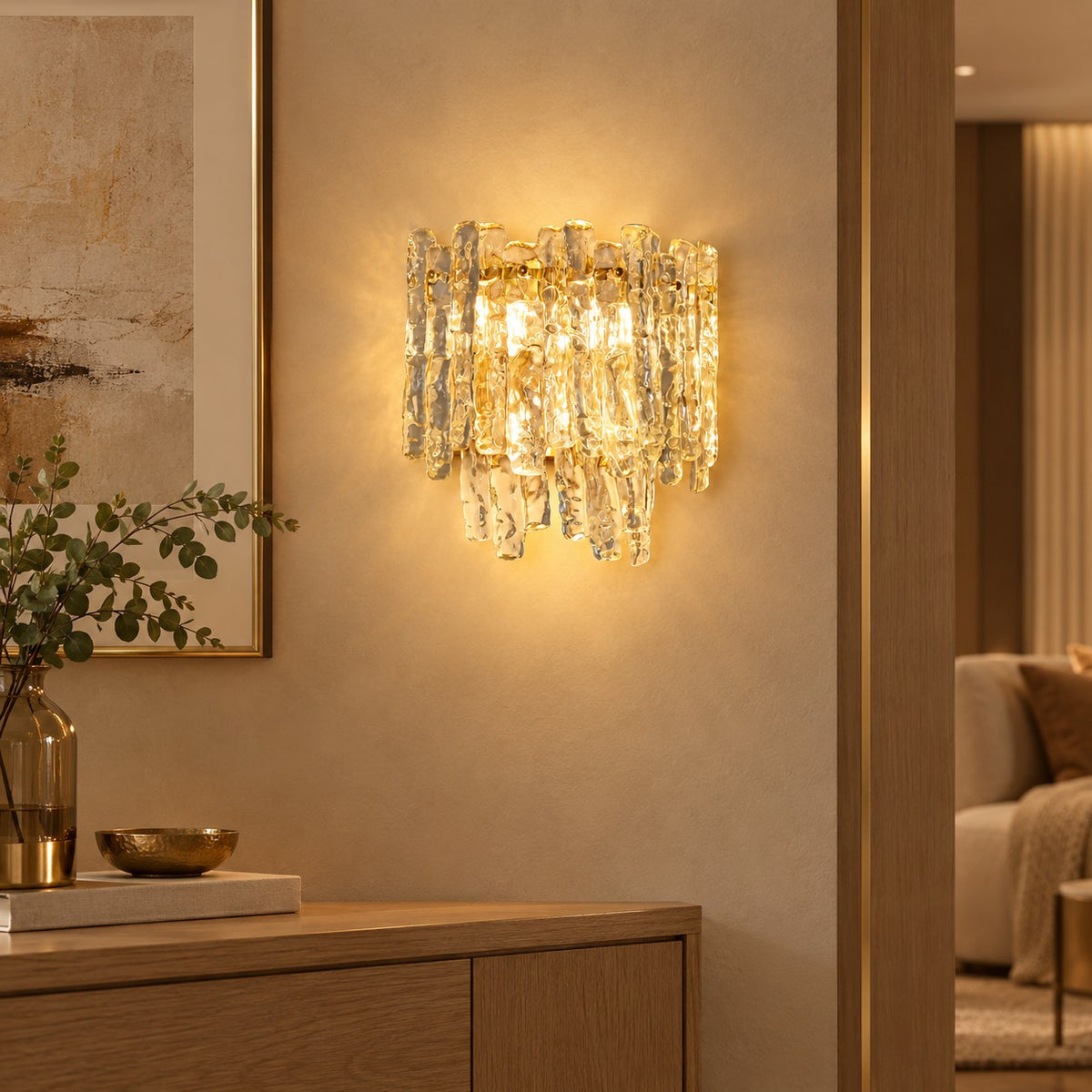 Aureline Murano-Style Textured Glass Wall Sconce