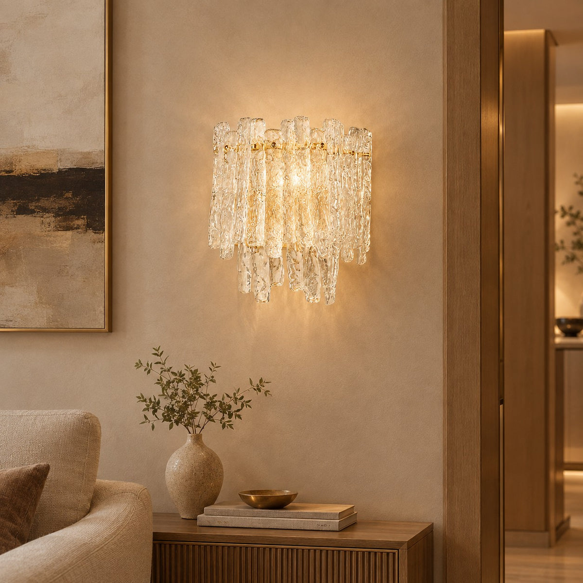 Aureline Murano-Style Textured Glass Wall Sconce