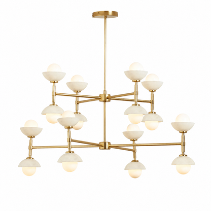 Aveline 16-light jade and opal glass dining room chandelier