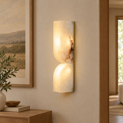 Avenor Spanish Alabaster Minimalist Wall Sconce 13.8" 23.6"