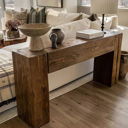 Happyarcadian Reclaimed Teak Wood Console Table
