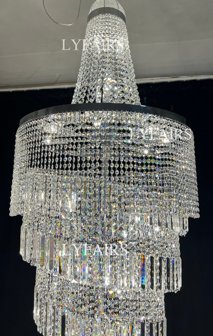 Modern Crystal Tassel Chandelier for Foyer/Staircase