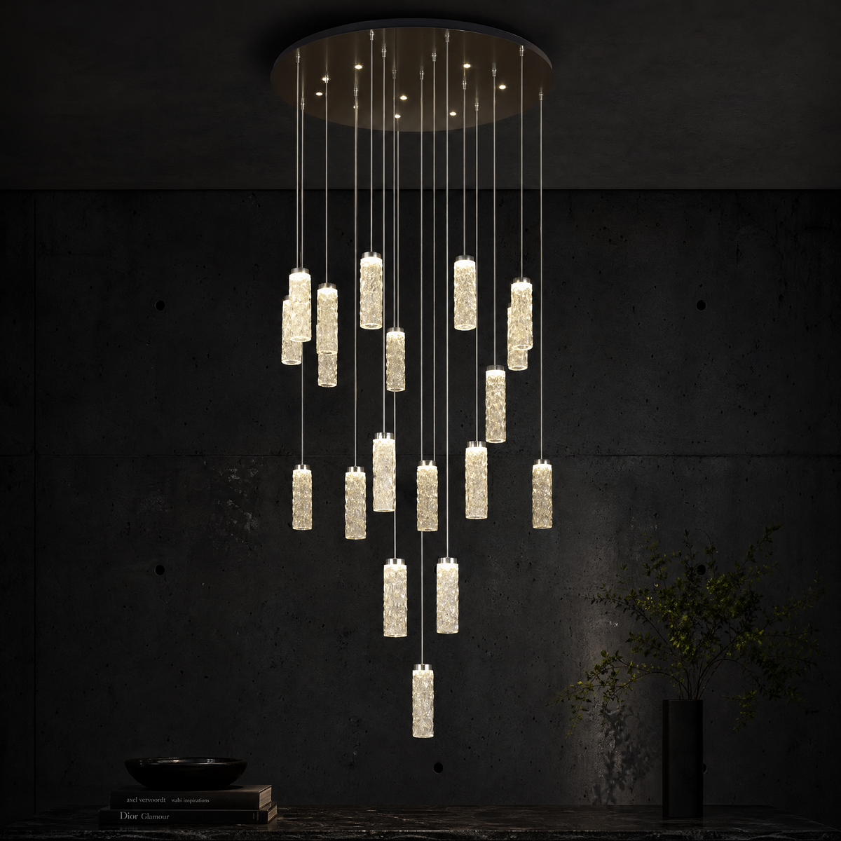 Bamboo Zen Modern Multi-Tier Cluster Chandelier - main