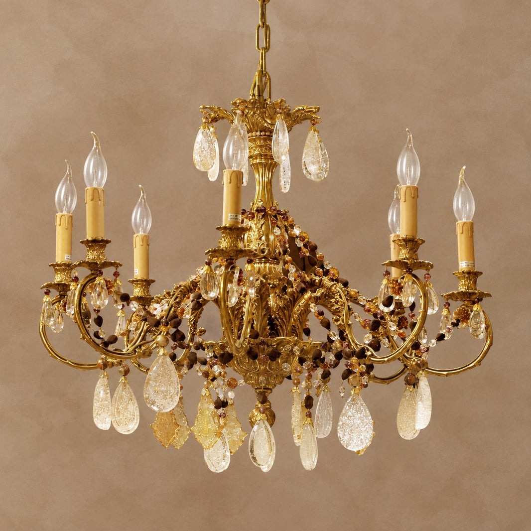 Baroque Brass Candle Light Chandelier