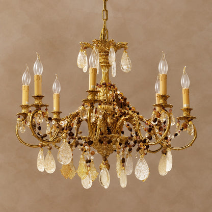 Baroque Brass Candle Light Chandelier