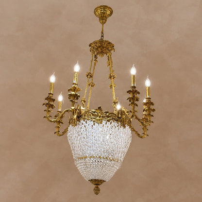 Baroque Empire Flame Cascade Crystal Chandelier