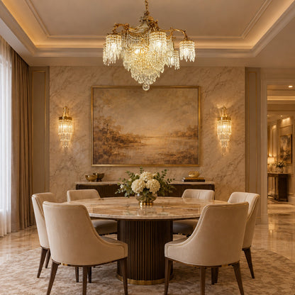Baroque Imperial Cascade Crystal Chandelier