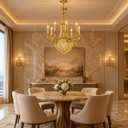 Baroque Pineapple-inspired Crystal Chandelier