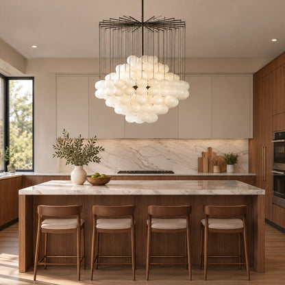 Baubles 6 Light Chandelier, Modern Round Glass Chandelier
