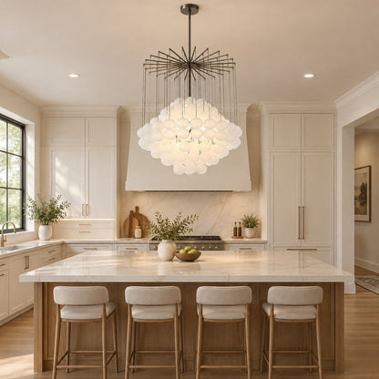 Baubles 6 Light Chandelier, Modern Round Glass Chandelier
