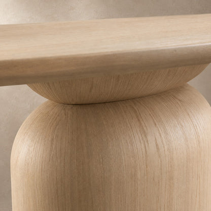 Hand-Sculpted Modern Oval Oak Dining Table