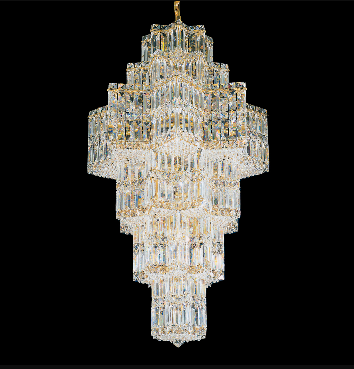Extra Large Plaza Hall  Multi-Tier Crystal Chandelier Foyer Living Room Staircase Ceiling Lighting Fixture  In Chrome/Gold Finish