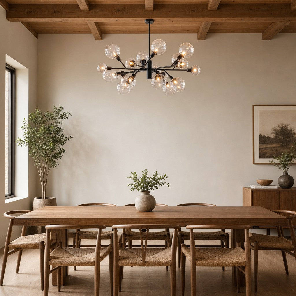 Birchmont Hand-Blown Glass Chandelier 48"