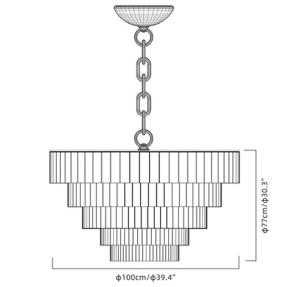 Black Copper Alabaster Chandelier 18"-43"