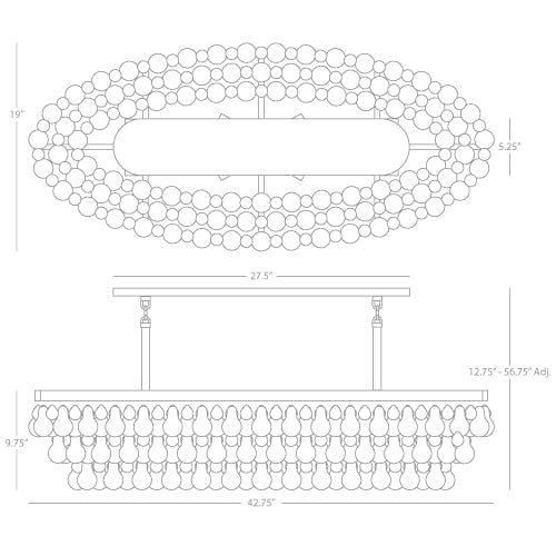 Bolzano Oval Chandelier 42.75''W