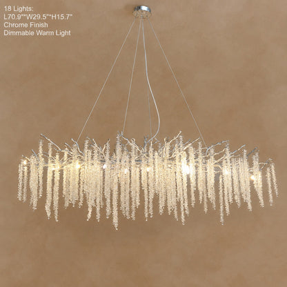 Branch Style Ceiling Light Crystal Icicle Chandelier