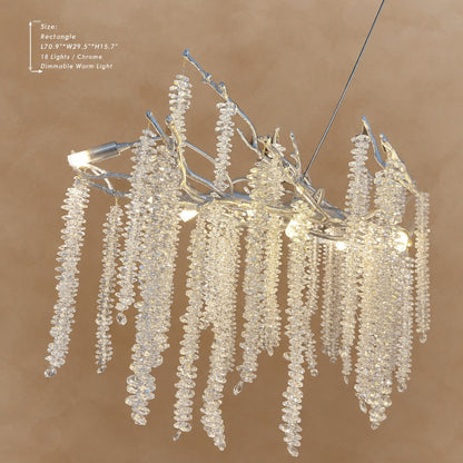 Branch Style Ceiling Light Crystal Icicle Chandelier