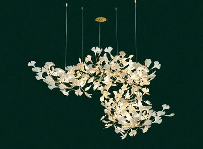 Gliss Luxury Ginkgo Ceramic Branch Chandelier