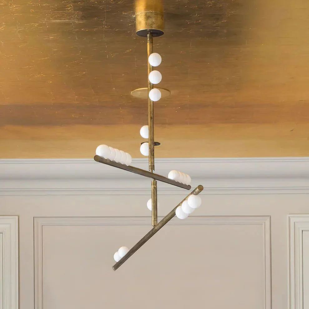 Brass Drop System Chandelier - 76 heads L 220cm x W 180cm x H 400cm / L 86.6" x W 70.9" x H 157.5"BlackBlushlighting