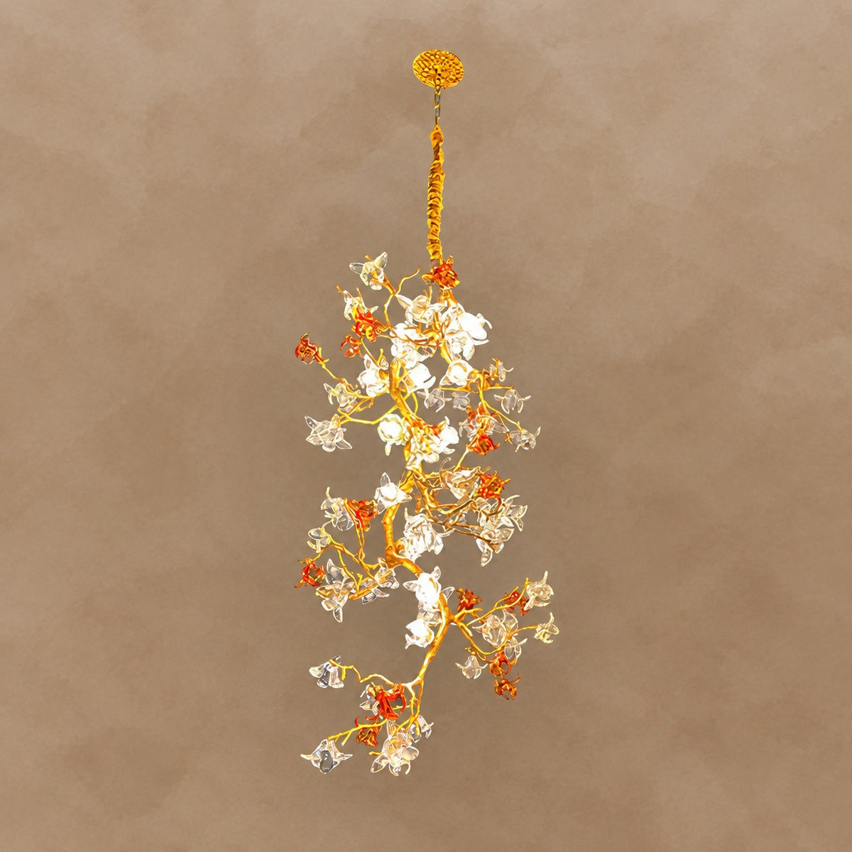 Brass Maple Branch Chandelier 31.5" 39.4"