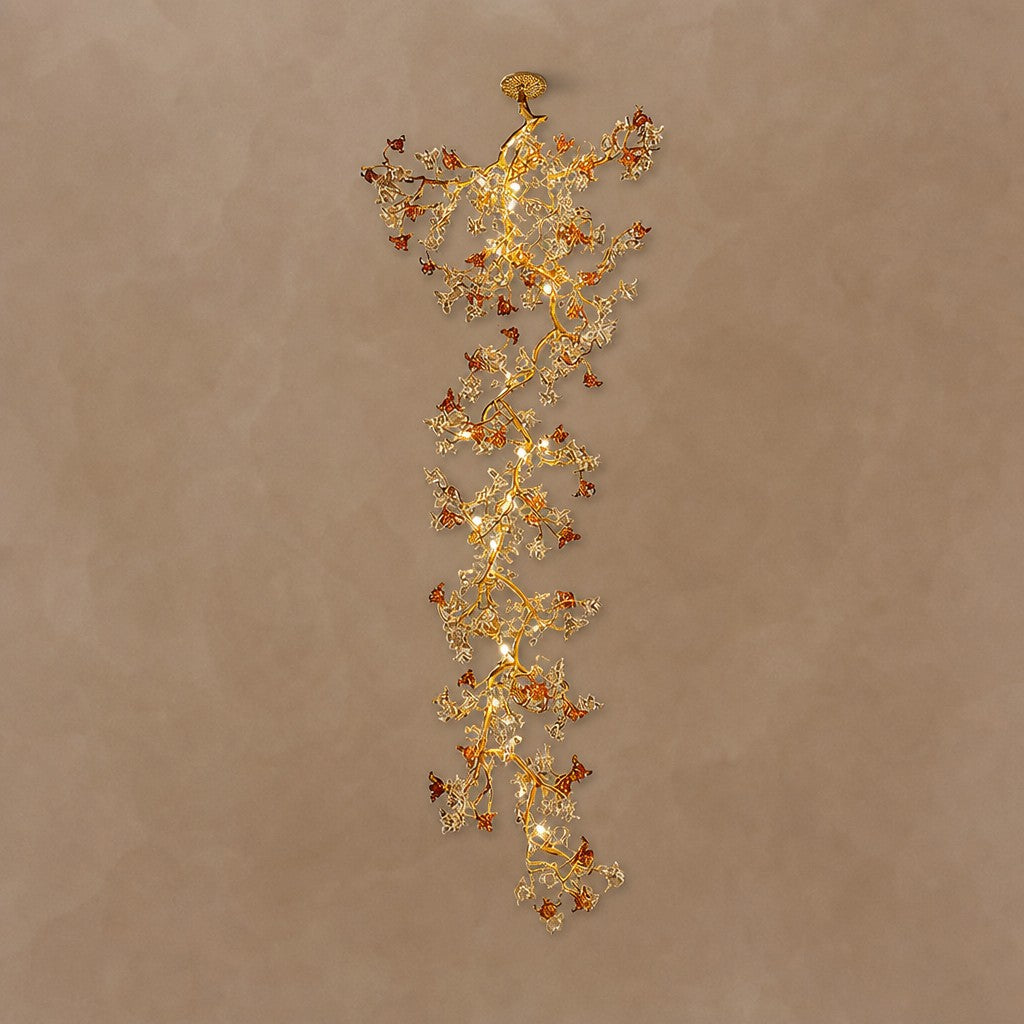 Brass Maple Branch Chandelier 31.5" 39.4"