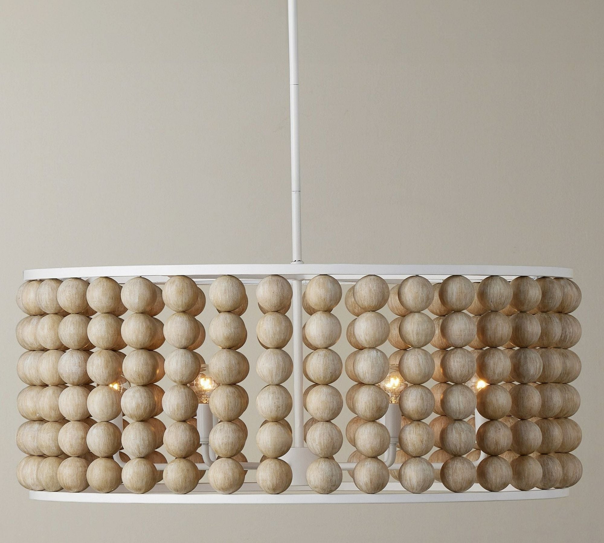 Brookbury Wood Bead Chandelier 32"